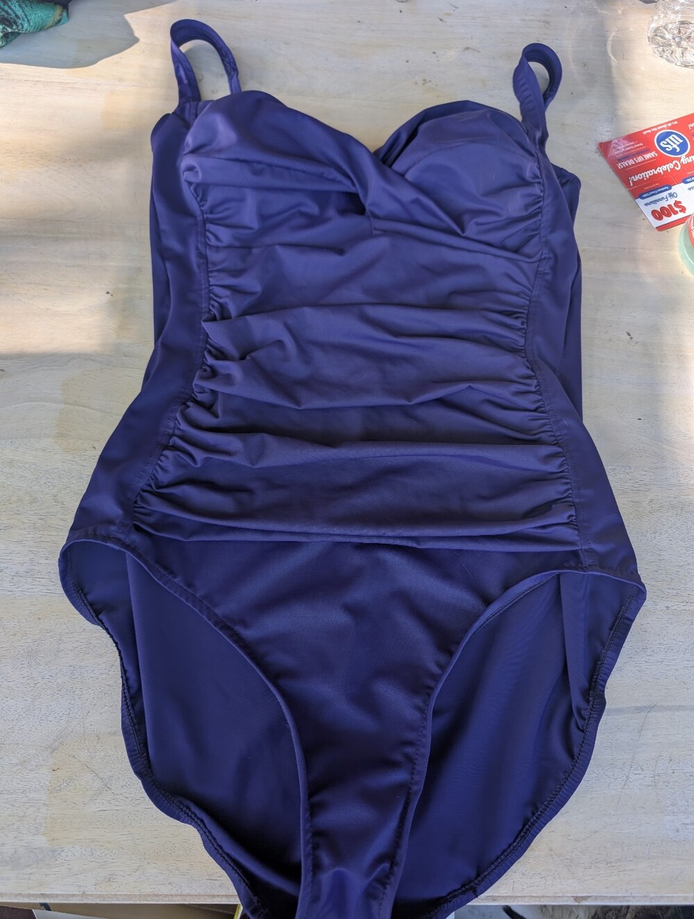 Trimshaper Ruched One-Piece Swimsuit — Deep Purple
